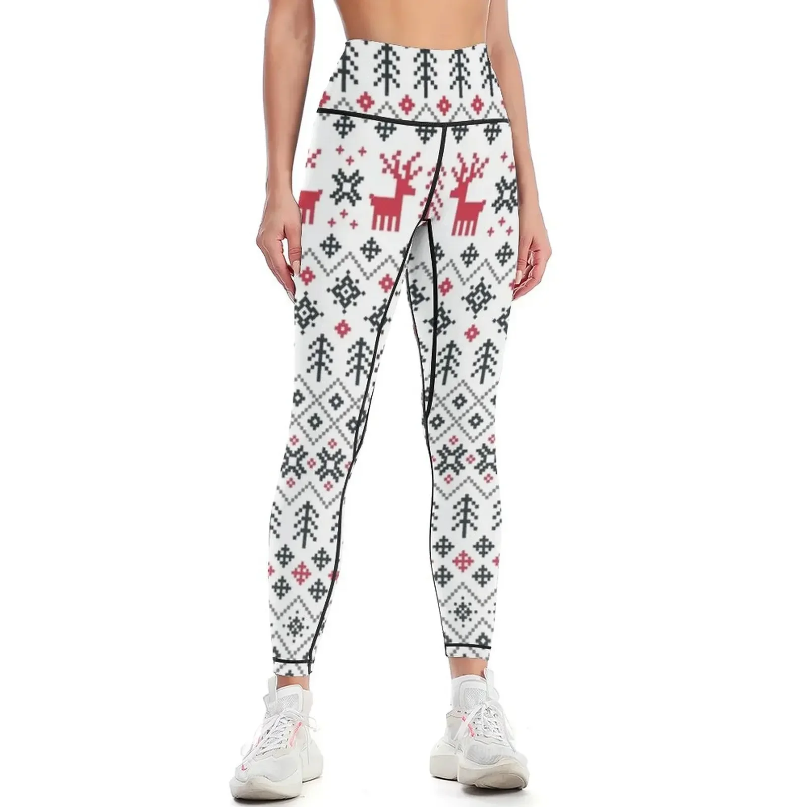 

Holiday Sweater Pattern Leggings sport set Fitness clothing Leginsy push up gym's clothing Womens Leggings