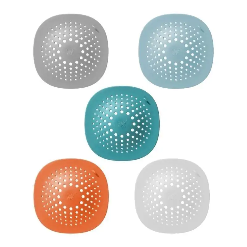652F 5Pieces Plastic Rubber Hair Catcher for Shower Drain and Sink Strainer