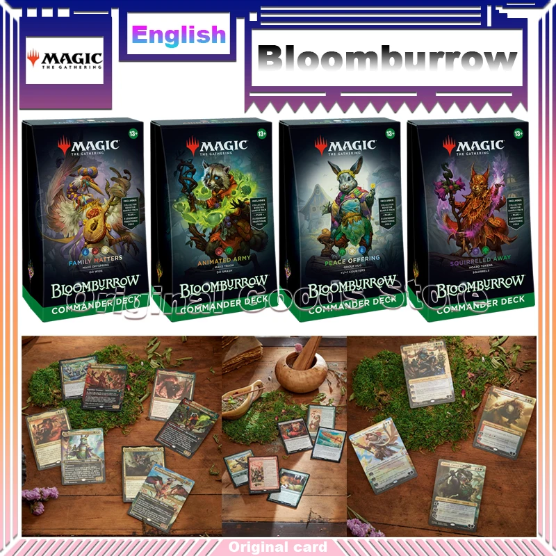 

Original Magic The Gathering Bloomburrow Card Commander Deck Bundle English Collection Trading Cards Children Birthday Gifts