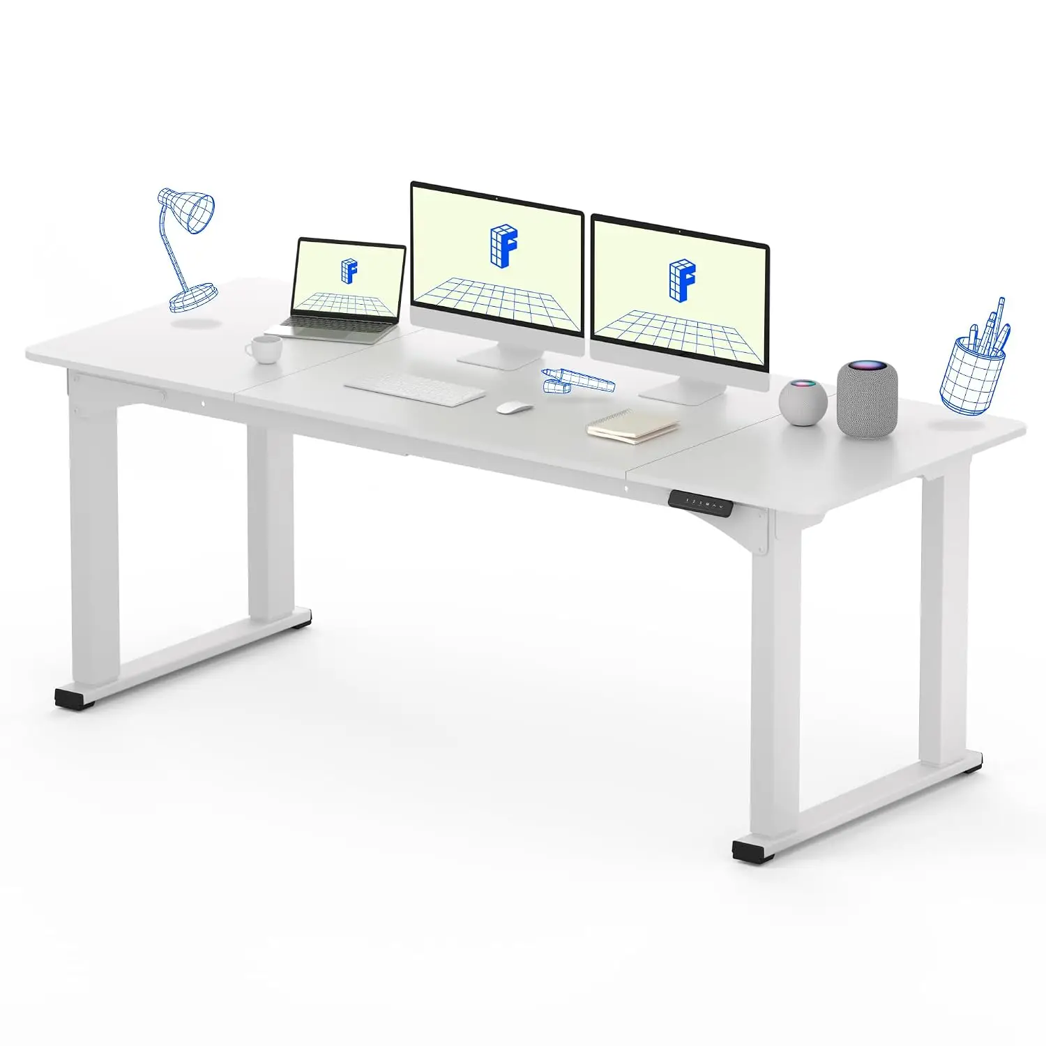 4-Leg Electric Height Adjustable Standing Desk 78