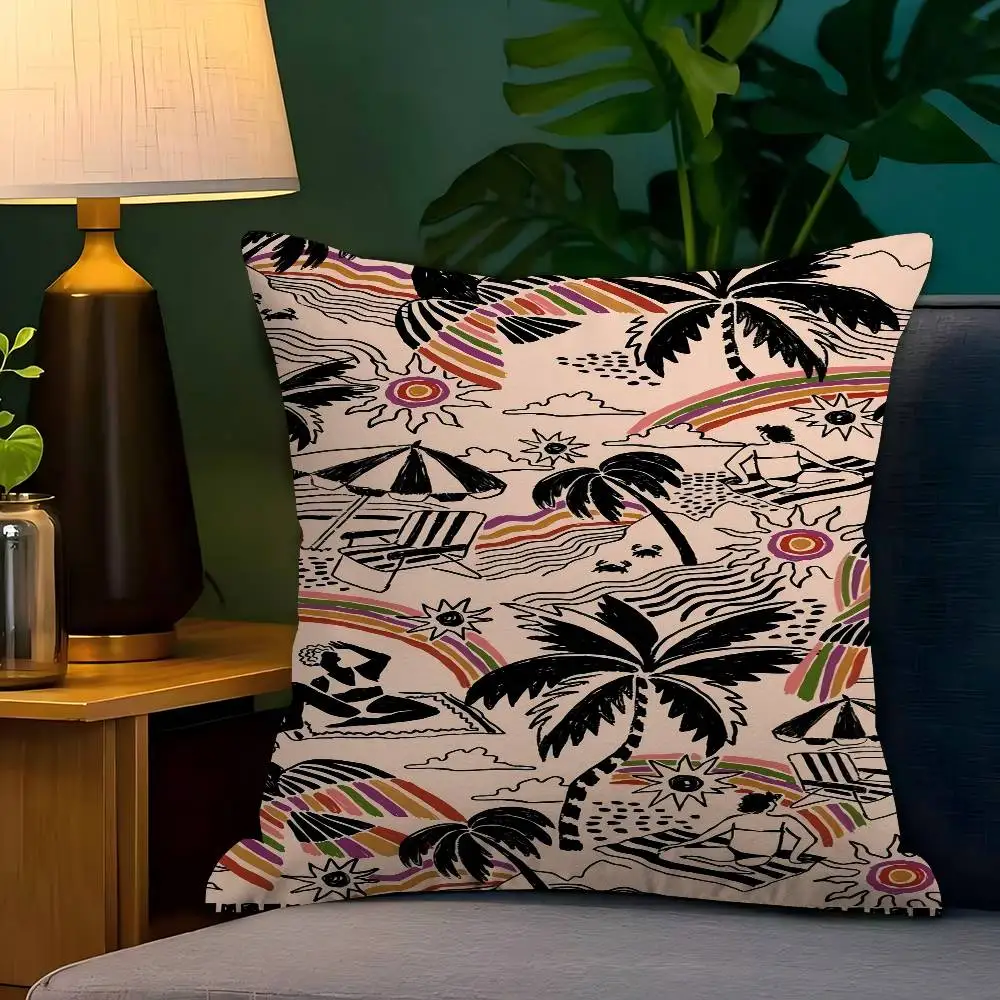 

Tropical Vibes Pillow Gifts Home Office Furnishings Bedroom Sofa Car Cushion Cover Case 45x45cm
