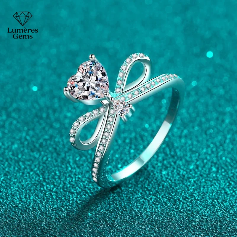 

Luxury 1Ct Moissanite 18K White Gold & Platinum PT950 Ring For Women Wedding Rings Sparkling Bridal Jewelry