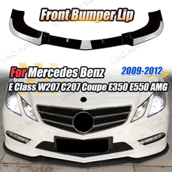 Front Bumper Splitters Lip Spoiler Body Kit Diffuser For Mercedes Benz E Class Coupe C207 W207 E250 E300 E350 E500 AMG 2009-2012