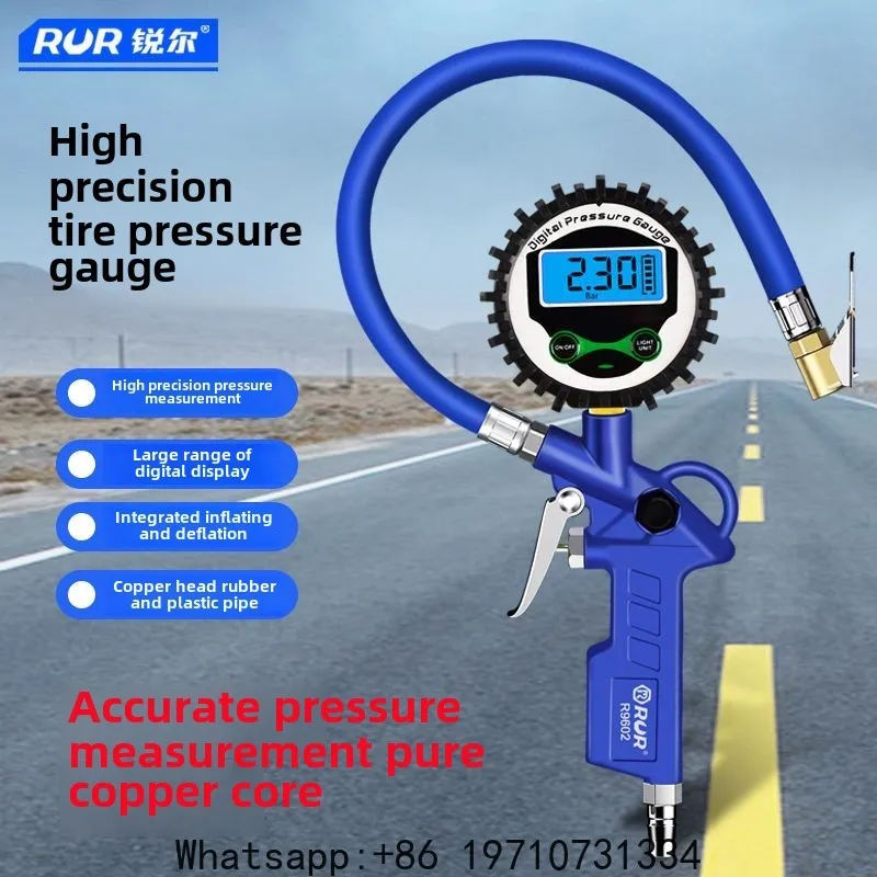 Car Tyre Air Pressure Gauge Tire Inflator Tire Pressure Pneumatic Tool Gauge Compressor Pressure Gauge 0-220psi LCD Display
