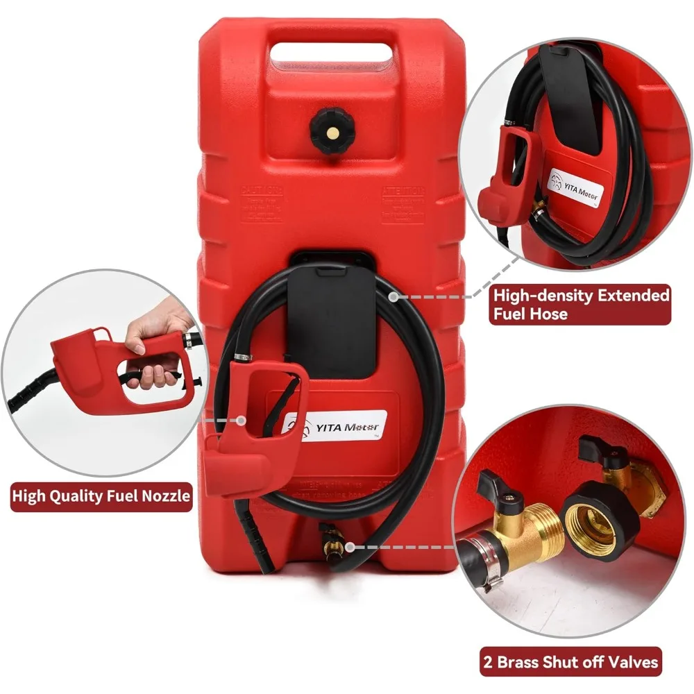 Fuel Caddy 15 Gallon, Fuel Transfer Tank, Portable Gasoline Diesel Fuel Tank with Manual Transfer Nozzle