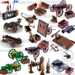 Medieval Military Figure Cannon Building Block Napoleon Field Unicorn Gun Cart British Navy Scene Ejectable Brick Kids Toy J0125