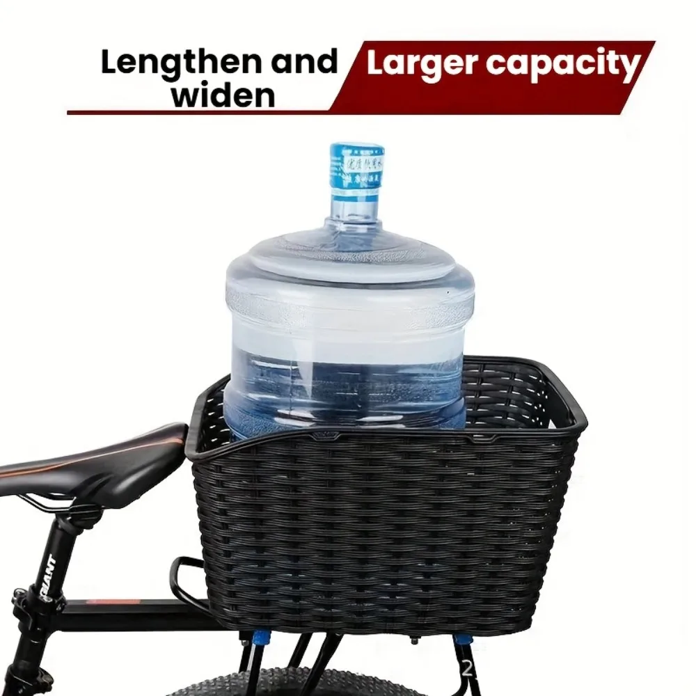 

Bike Basket Rear Bicycle Basket Rear Bike Cargo Rack Bike Accessories Frame Basket for Adult Women Men Kids Carrying Dogs Pet