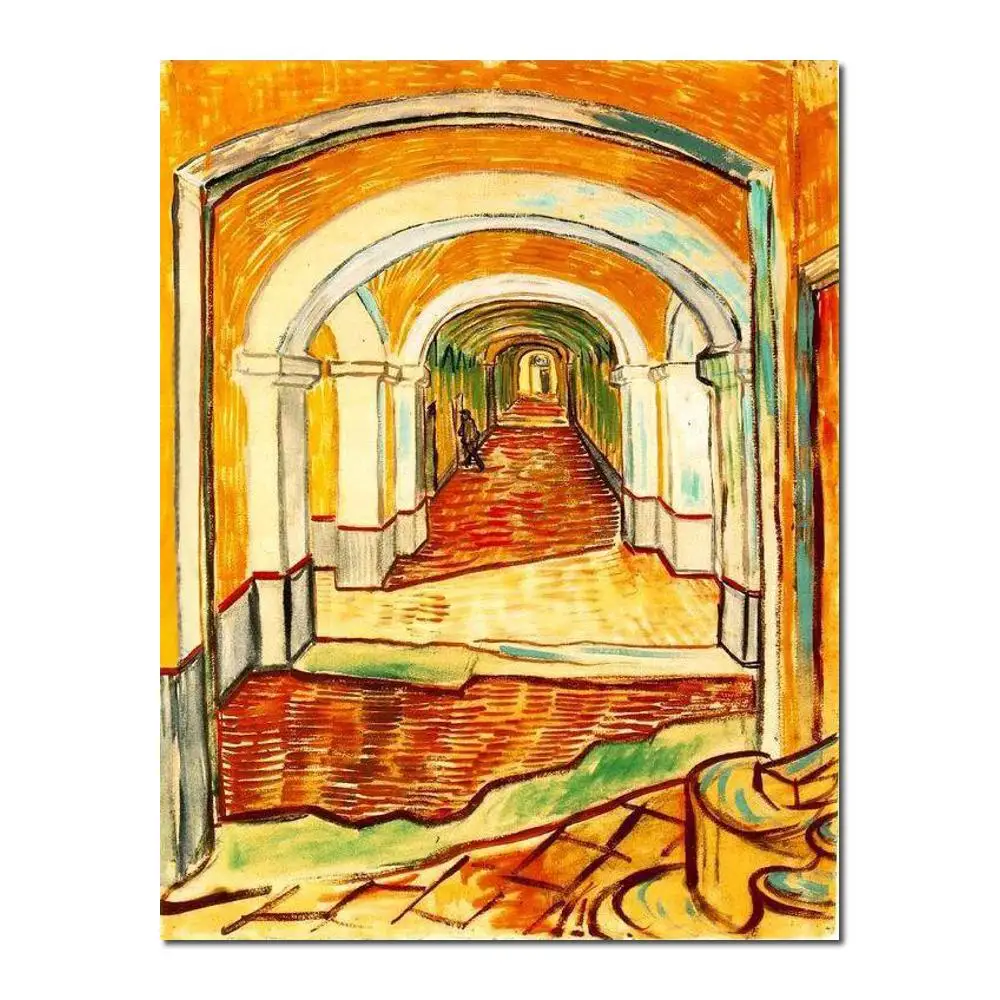 

Corridor of Saint Paul Asylum in Saint Remy Vincent Van Gogh Artwork Handmade Oil Painting Reproduction Living Room Decor