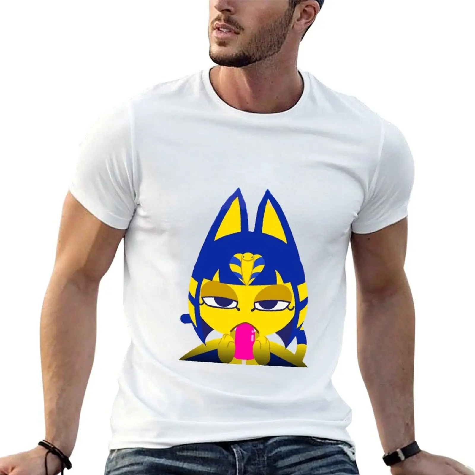 

Ankha licks pink icicle T-Shirt t shirt for man man t shirts cotton man t shirts high quality luxury brand T-shirt