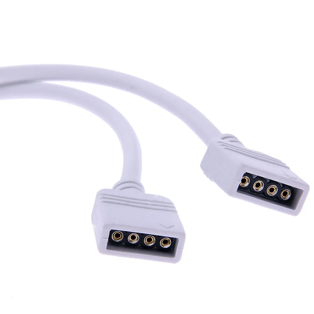 LED Light Strip Connector 4-Way Splitter 111inch 3528 5050 Rgb Cables 3 Male Plugs Strong Power Supply Safe Soft Material