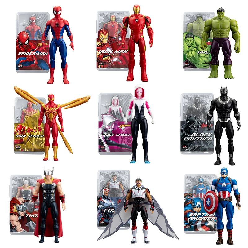 18CM Avengers Legends Figure ZDTDS Original Toy Set Spider Captain Miles Morales Thanos Ghost Iron Man Hulk Box Thor Falcon Doll