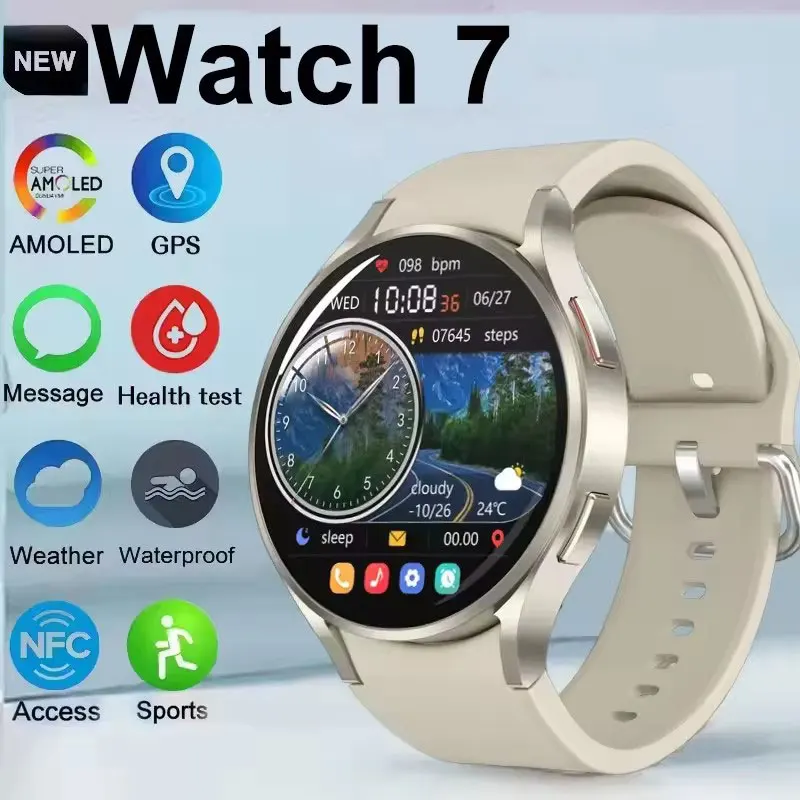 Watch7 Smart Watch Men Women HD Screen ECG+PPG BT Call Sleep Monitoring Sport Waterproof Fitness GPS Tracker SmartWatch 2025 New