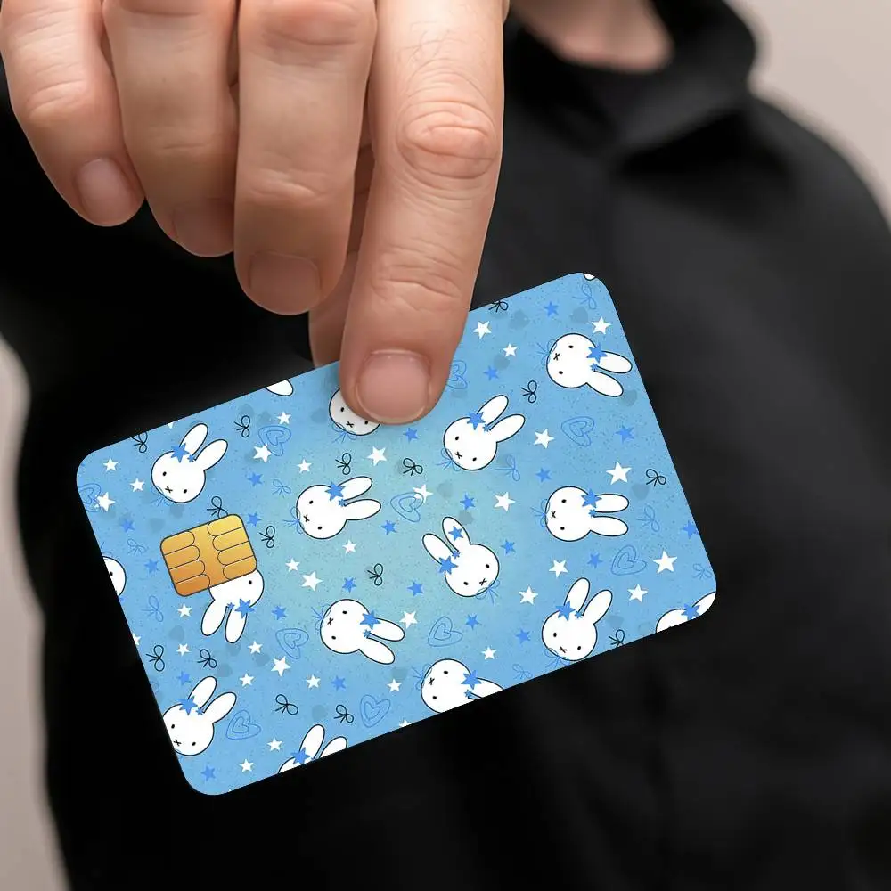M-Miffy Cartoon-Schutzaufkleber für Kreditkarten und Öffentliche Verkehrskarten, Wasserfeste Kartenfront-Dekoration, 4 Stück – Detail 6
