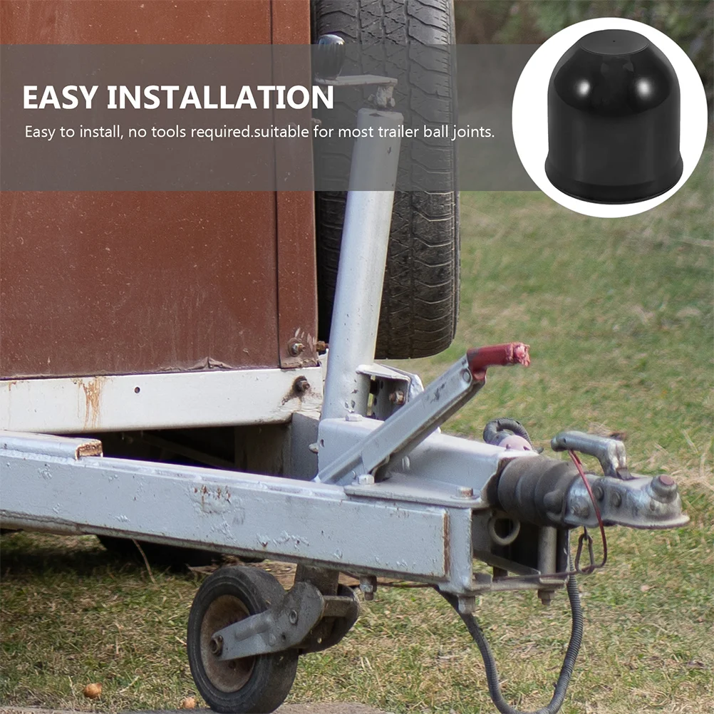 

2pcs Trailer Cap Caravan Towball Cover Durable Plastic Hitch Protector Waterproof Hitch Ball Protector Waterproof Boat RV