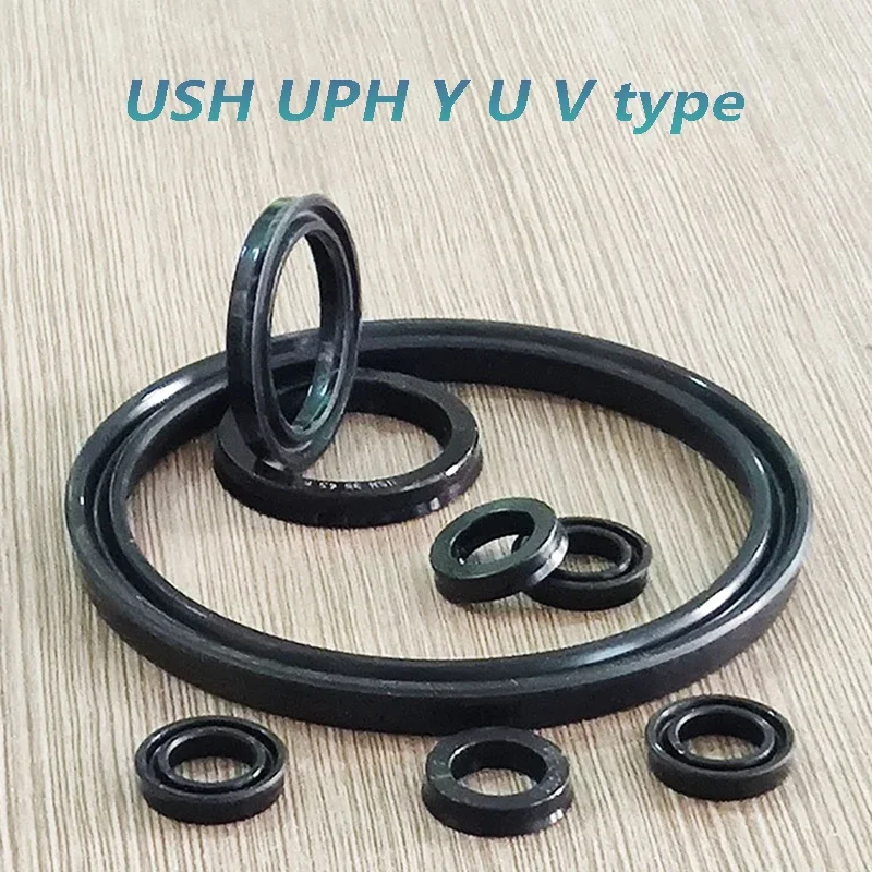 USH/UPH/Y/U/V Polyurethane Oil Seal Hydraulic Sealing Ring U Type Y Type Cylinder Hydraulic Rod Shaft Piston Seal Rubber Ri 1Pcs