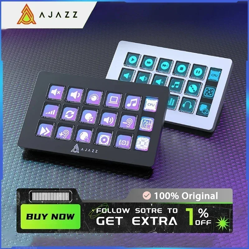 

Ajazz AKP153E Multifunctional Console Panel Mini Keyboard Intelligent Display Screen Desktop Assistant Custom Programming Comput
