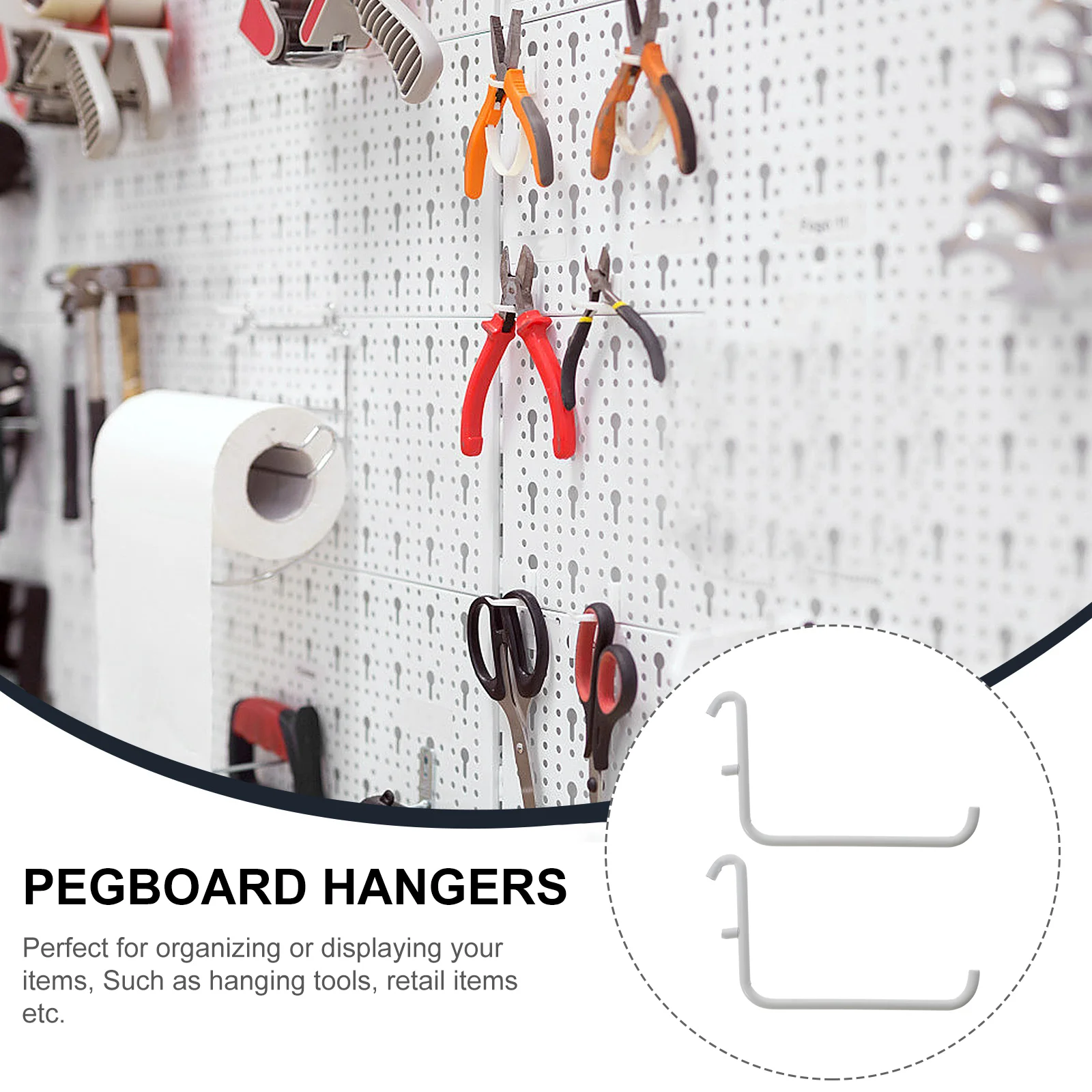 4 pcs Pegboard Hook Organizer Board Pegboard Shelving Hooks for Garage Organization