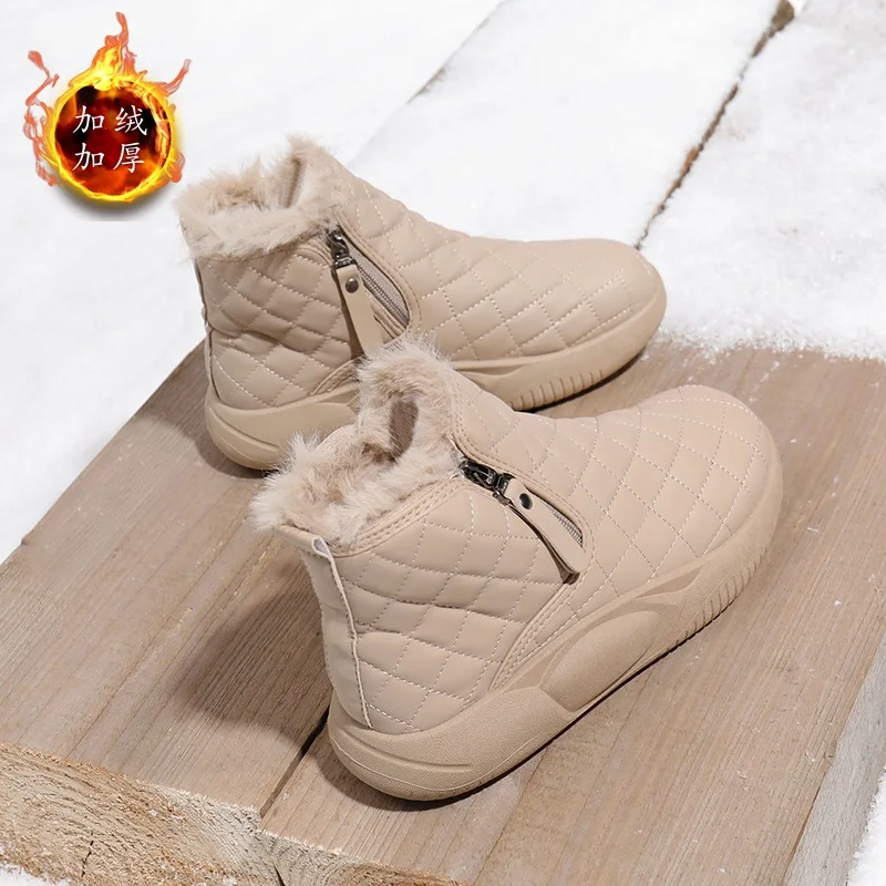 2024 Winter Snow Boots Thick Bottom Side Chain Warm Comfortable Snow Boots for Women Women’s  Fashion Botas Mujer