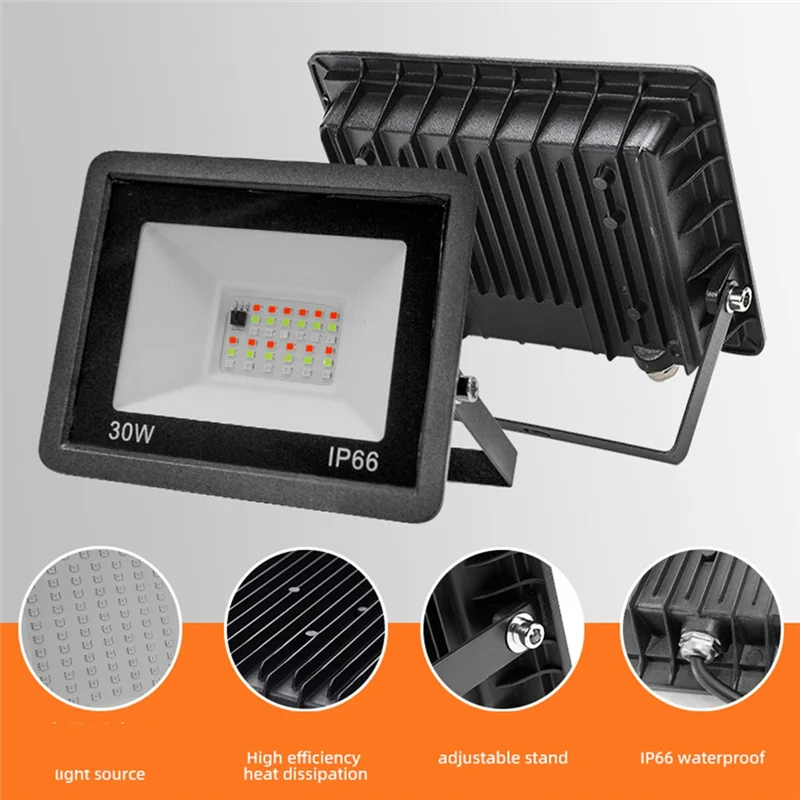 

ABZV-RGB LED Floodlight IP66 AC100-265V Outdoor Waterproof Spotlight Landscape Lighting For Garden,Patio Yard 100W