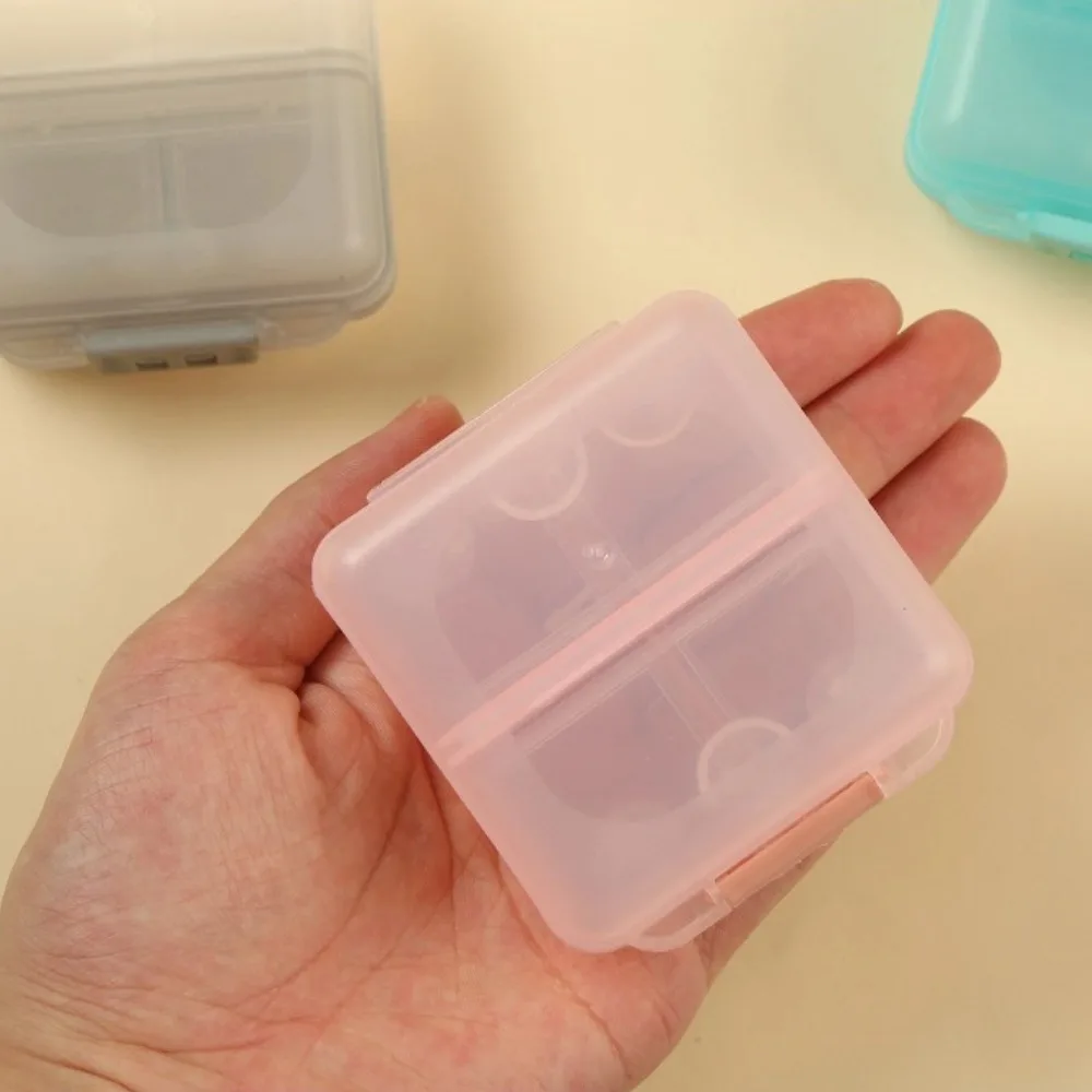 Portable 6‑Grid Double Layer Folding Pill Box Transparent Mini Storage Case Travel Pocket Pill Organizer for Vitamin Tablet Drug