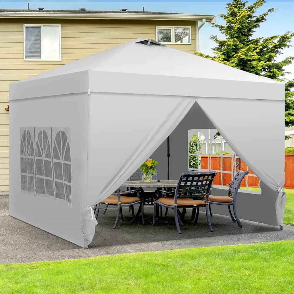 

12x12 Pop Up Canopy Tent with One Push Setup, Portable Sun Shade Tent, Instant Easy Up Canopy with 4-Sidewalls, Customized