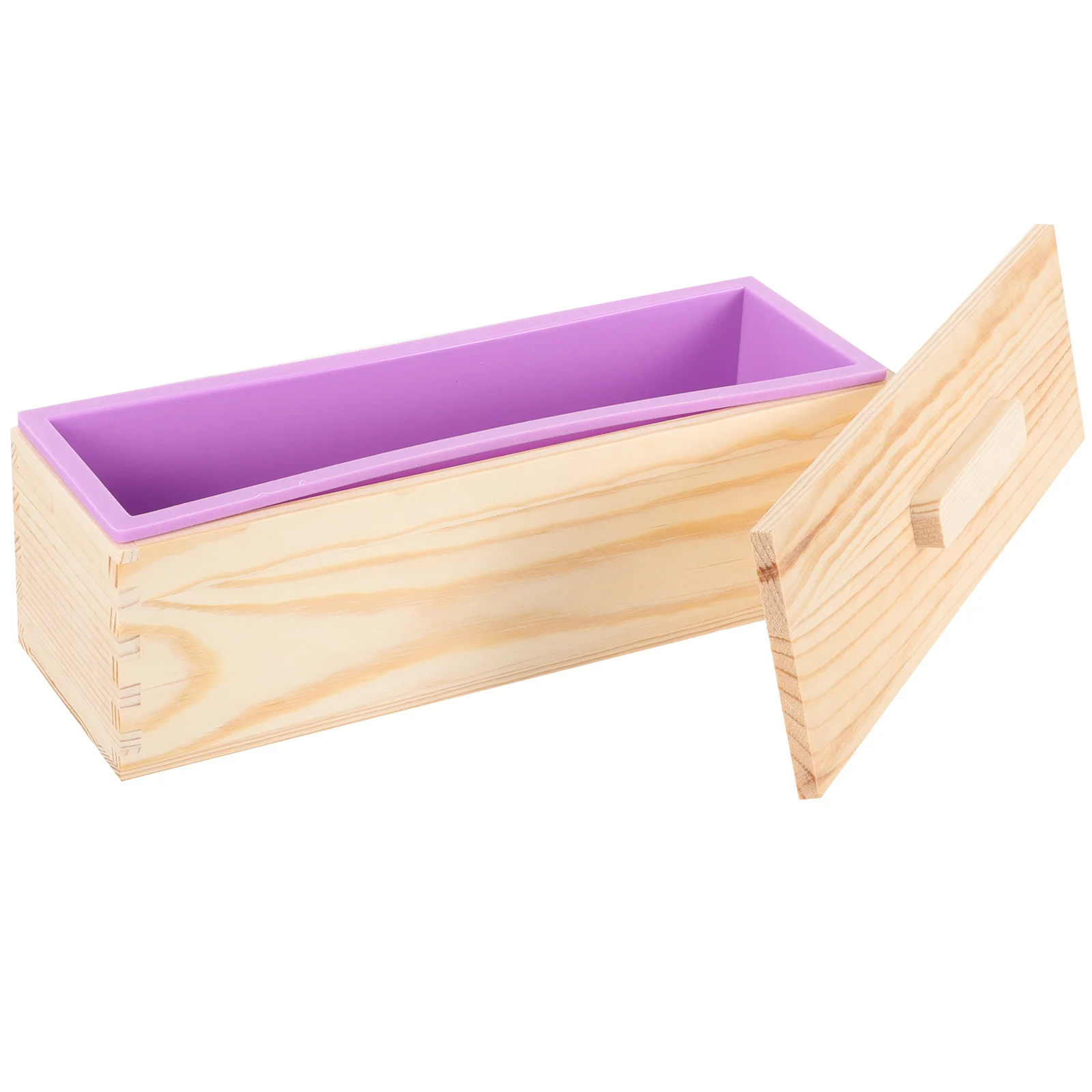 

1Set Wooden Loaf Pan Heat Conductive Toast Mold Rectangle Silicone Nonstick Household Kitchen Baking Bread Mold Practical