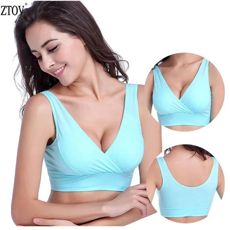 ZTOV Cotton Breastfeeding Maternity Bras Sleep Nursing Bras for Feeding Pregnant Nursing Underwear Clothes Size M/L/XL/XXL/XXXL