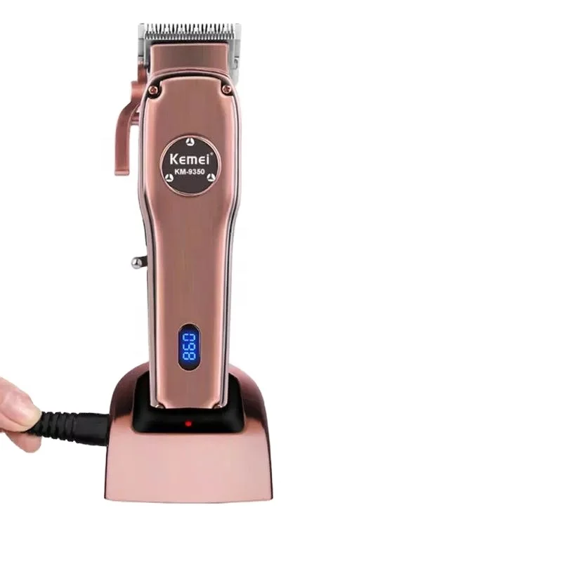 Kemei Wiederaufladbare Elektrische Haar Clipper KM-9350 Schnelle Lade Lange Zeit Metall Gehäuse Salon Professional Trimmer