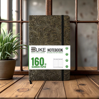 BUKE Retro Floral Bullet Dotted Journal, 3D Embossed Faux PU Leather A5 Hardcover 160gsm Thick Paper, 5x5mm Dot Grid Notebook