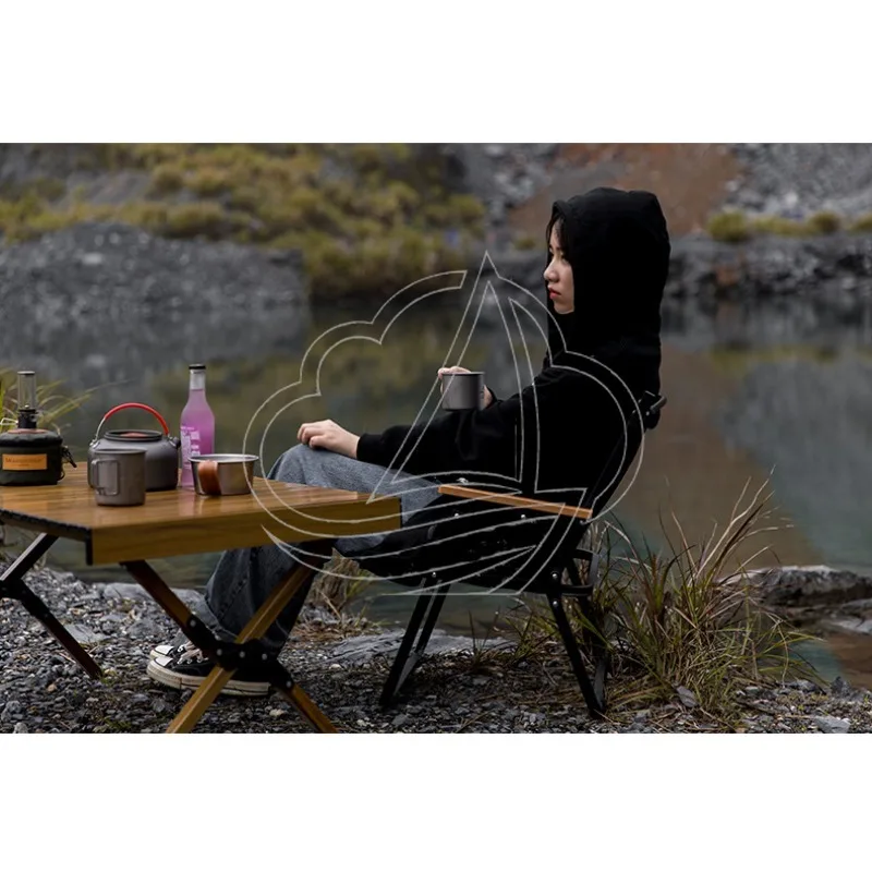 Portable Iron Frame Folding Chair with Backrest for Camping and Fishing