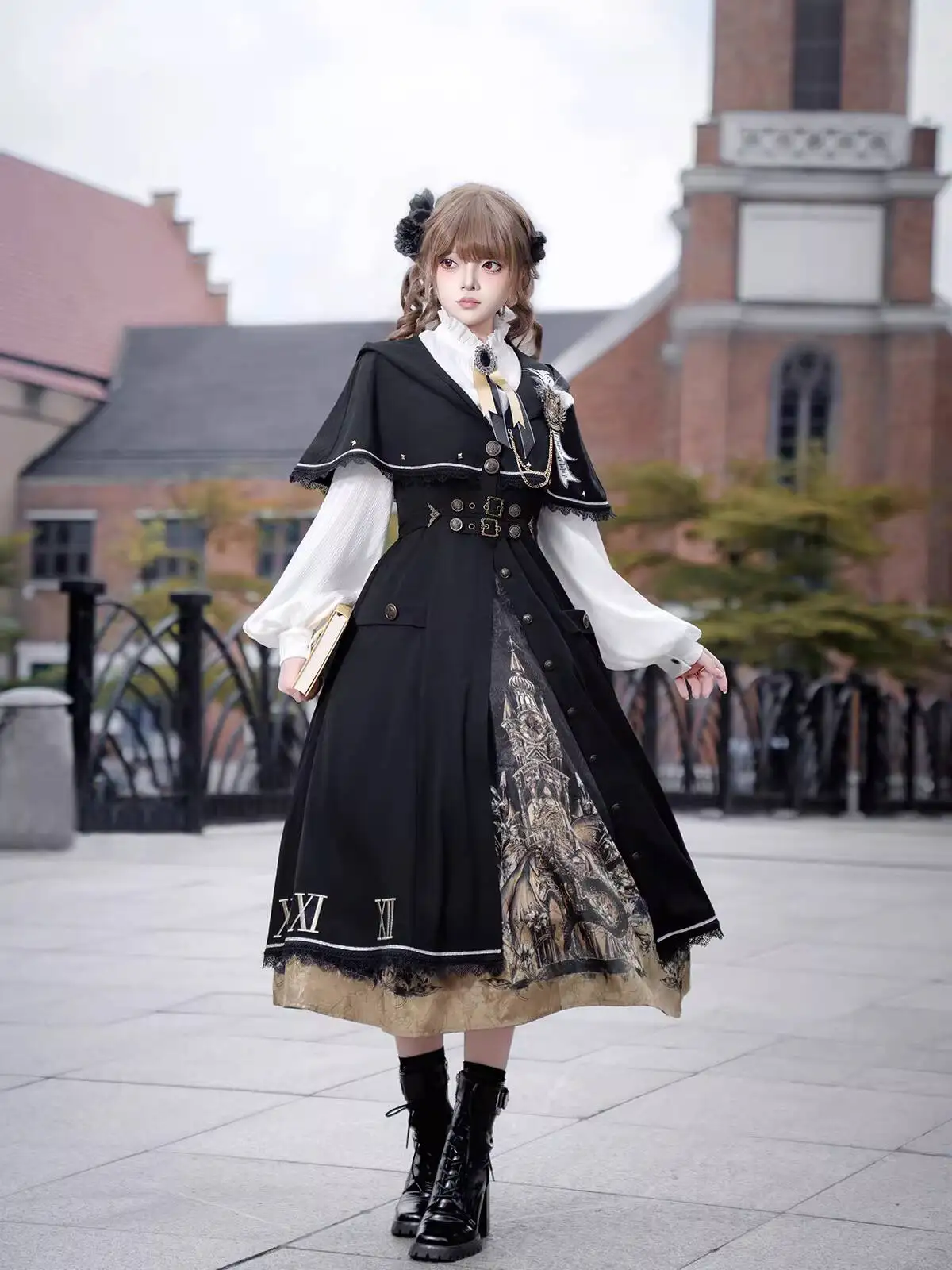 

New Dragon Of Time Aria Retro Cloak Dress Preppy Style Lolita Long Skirt Fiesta Carnival Halloween Cos Cosplay
