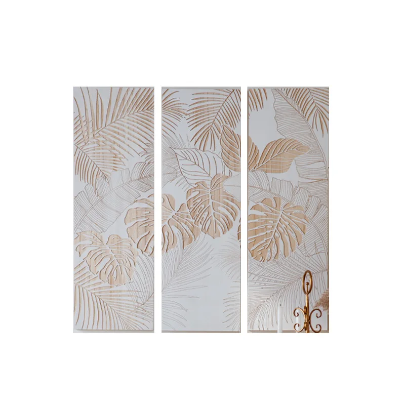 

Morocco all solid wood carving hanging painting American rural retro triptych craft painting restaurant background wall decorati