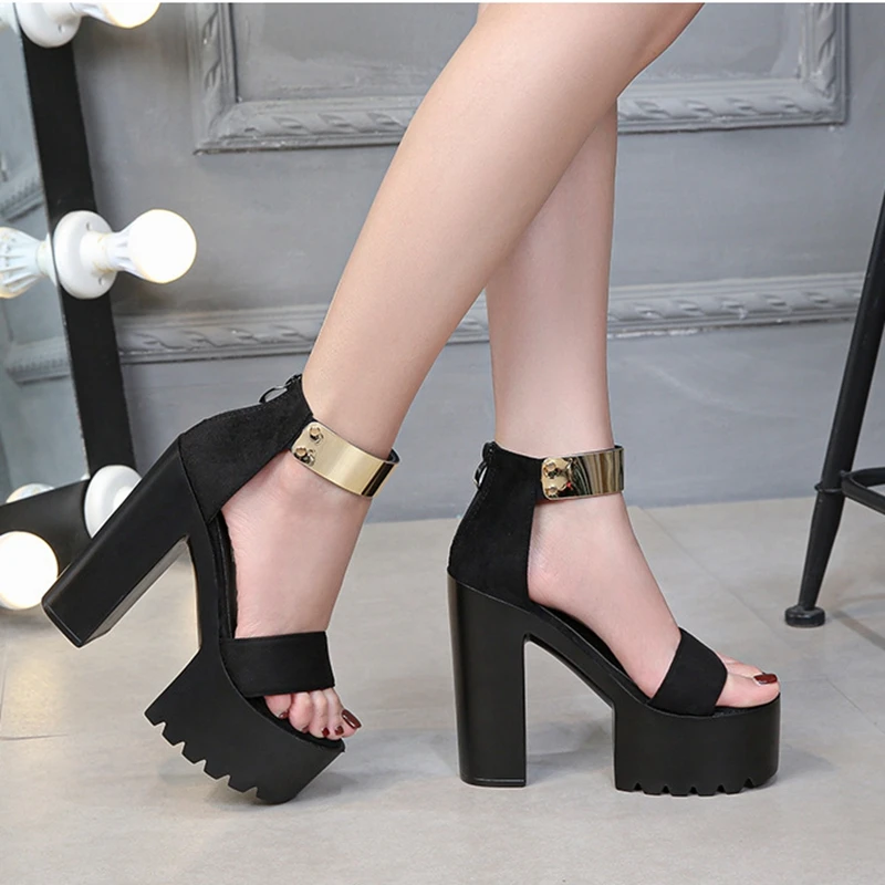 New Super High Heel Sandals for Women with 14CM Heel Height and Waterproof Platform Sandal Sandalias De Mujer