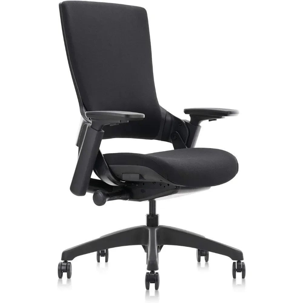 Swivel Executive Computer Chair with 3D Armrest and Lumbar Support, Adjustable Ergonomic Fabric Backrest Task Chair for Home