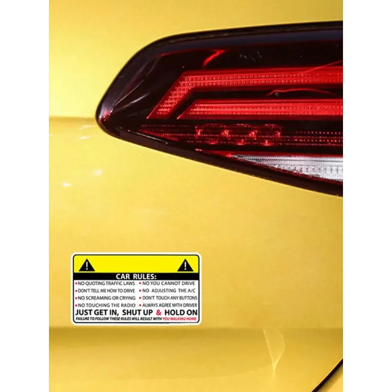 10x6CMCar Window Adhesive Vinyl Decals Reflective Safety Rules Sticker Universal Decals Automobile Safety Warning Rules Sticker