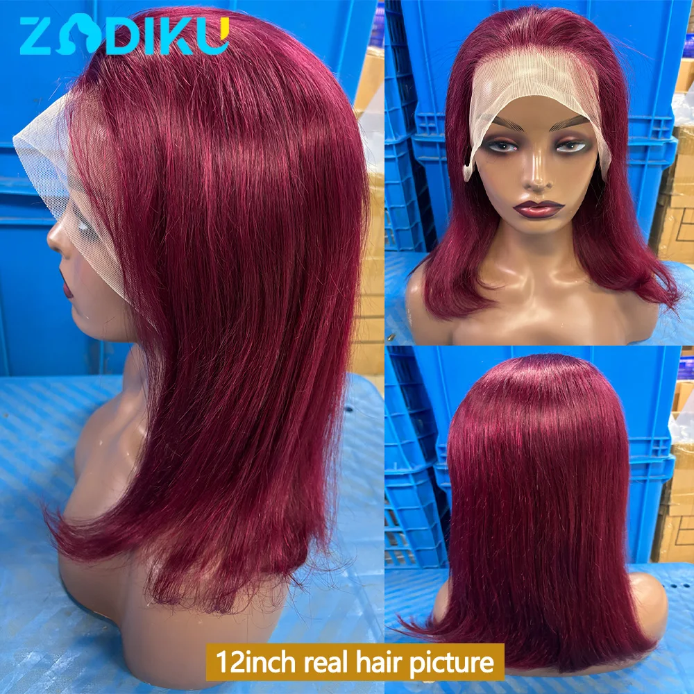 99j بوب شعر مستعار شعر الإنسان 13x4 بورجوندي 13x6 Hd الدانتيل أمامي باروكة من شعر طبيعي شعر مستعار أحمر شعر طبيعي مفرود الباروكات 100% جودة الشعر البشري