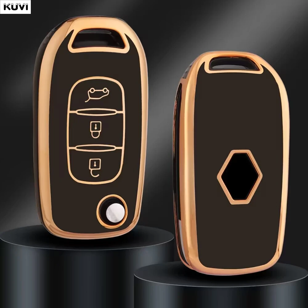 Funda protectora dorada de TPU para llave de coche, Protector Fob para Renault Kadjar Captur Megane Sandero Stepway Logan Clio 5 Arkana 2020 2021