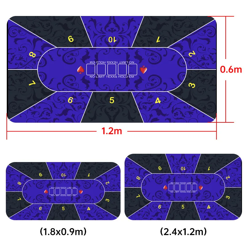 Texas Hold'em Large XXL Rubber Non-slip Waterproof Portable Table Pad Poker Mouse Pad Keyboard Office Table Game Players Layout