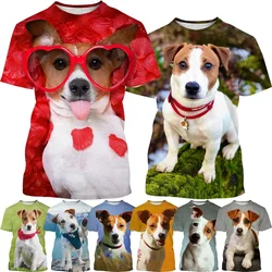 New Fashion Animal Jack Russell Terrier Dog 3D Printed t-shirt da uomo Cute Dog Print Harajuku Streetwear Unisex Casual Top Tees