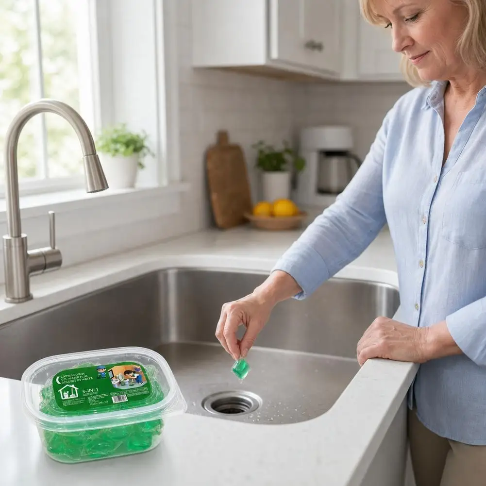 Odor Removal Sewer Cleaner Water Film Soluble In Water 30/50 Tablets Airs Freshener for Sinks Drains Kitchen Bathroom