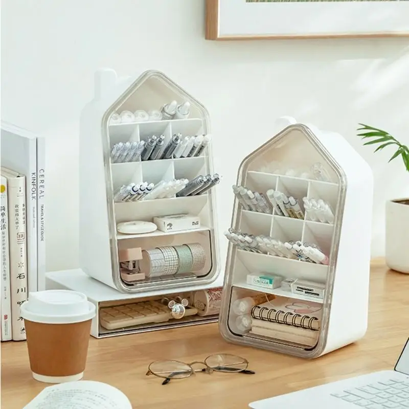 

T8WC Spisted Pen Holder с ящиками на стойке карандаш Организаторы для хранения организаторов снабжения арт -организаторов,