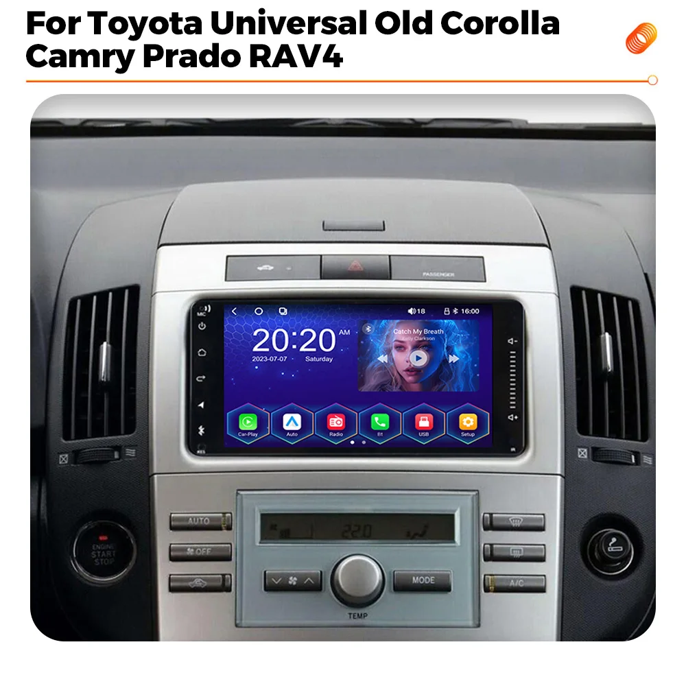 Wireless Carplay Android Auto New Linux System Car Radio Autoradio For Toyota Universal Old Corolla Camry Prado RAV4 Player DAB