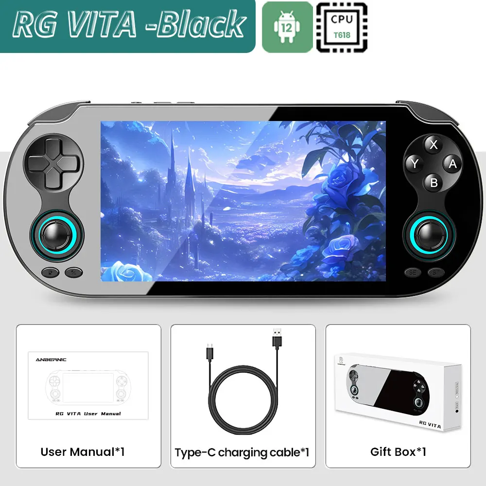 Anbernic RG VITA / RGVITA Pro Handheld Game Console IPS Touchscreen 5000mAh Videogame Speler Ondersteunt AI Streaming RixelHK