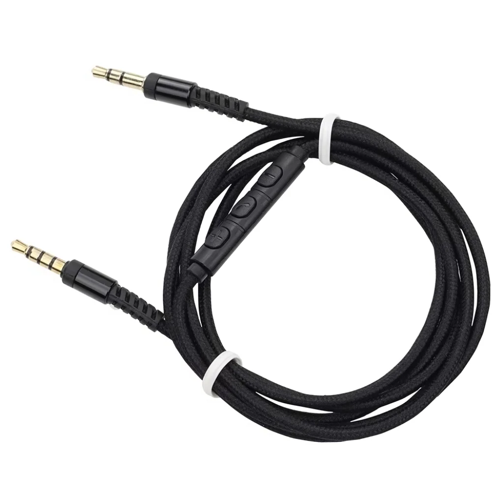 10pcs 1.2m Audio Cable 3.5mm Jack Speaker Line Extension Aux Cord with Mic To Volume Control for iPhone Car Phone PC Headphone