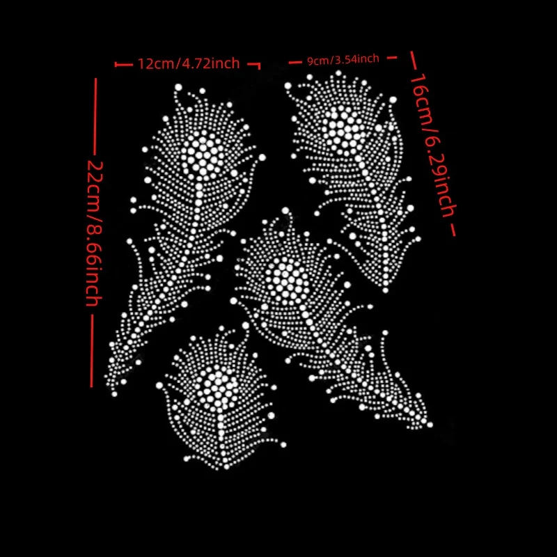 4PC/Lot Iron on Rhinestone Patches Hot Fix Rhinstone Motif Transfer for Hat Bag Garment Applique