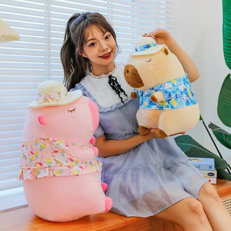 Capivara brinquedo de pelúcia bonito animal de pelúcia para crianças aniversário presente de natal praia festa verão férias boneca popular crianças presente