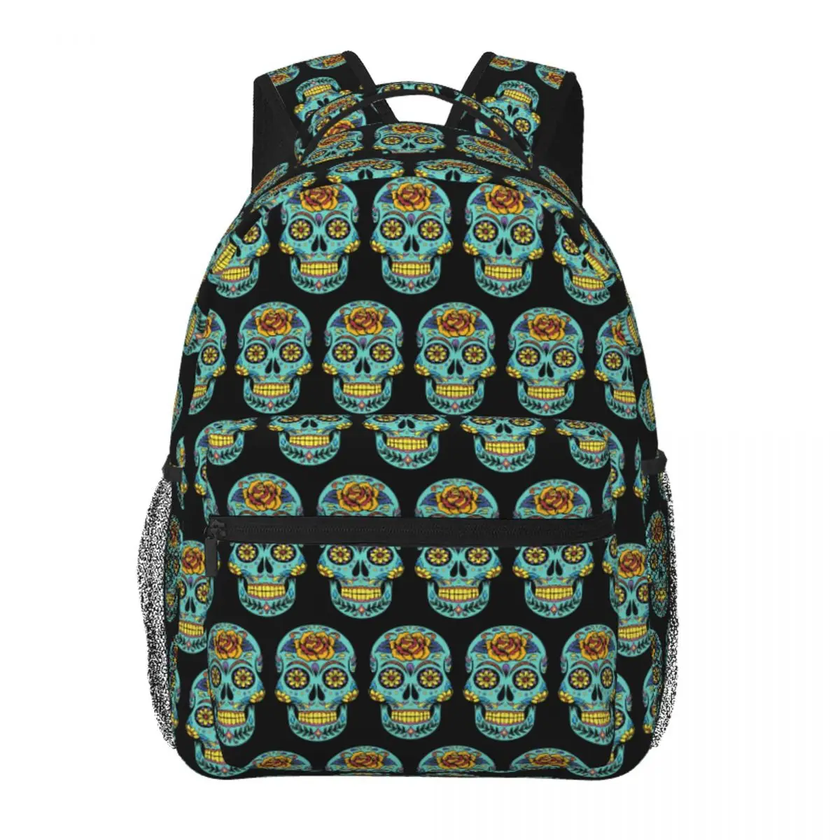 

Day Of The Dead Trippy Calavera (Sugar Skull) Backpack Student BookBag Kids School Bag Laptop Shoulder Bags for Men Women
