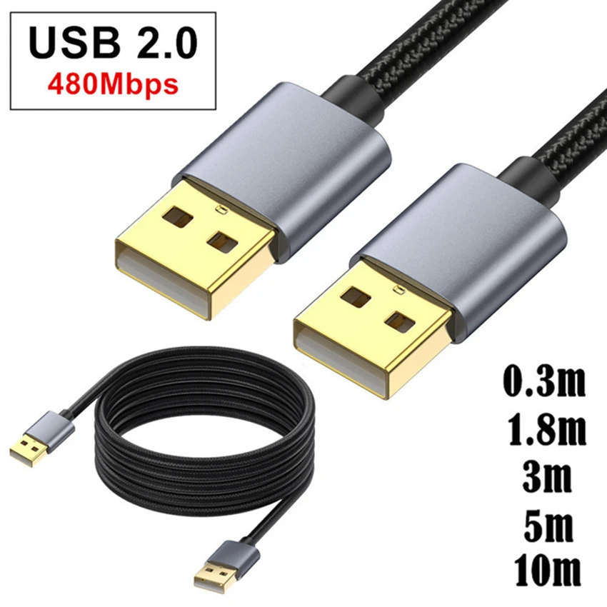 10m 5m USB 2.0 to USB Extension Cable USB A Male to Male USB3.0 2.0 Extender Cord Fast Data Transmission For Hard Drive Radiator