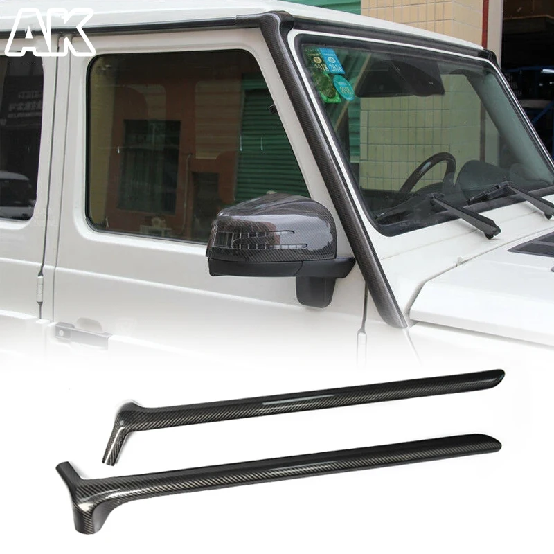 

Для Mercedes-Benz G-Class W463 W464 2019-2024 из настоящего углеродного волокна, накладка на переднюю стойку автомобиля, наклейка, аксессуары для украшения автомобиля