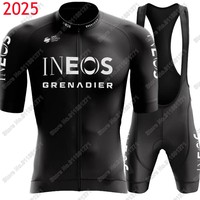 Team Ineos Grenadier 2025 Cycling Jersey Set Short Sleeve Black White Cycling Clothing Road Race Bike Shirts Suit MTB Maillot